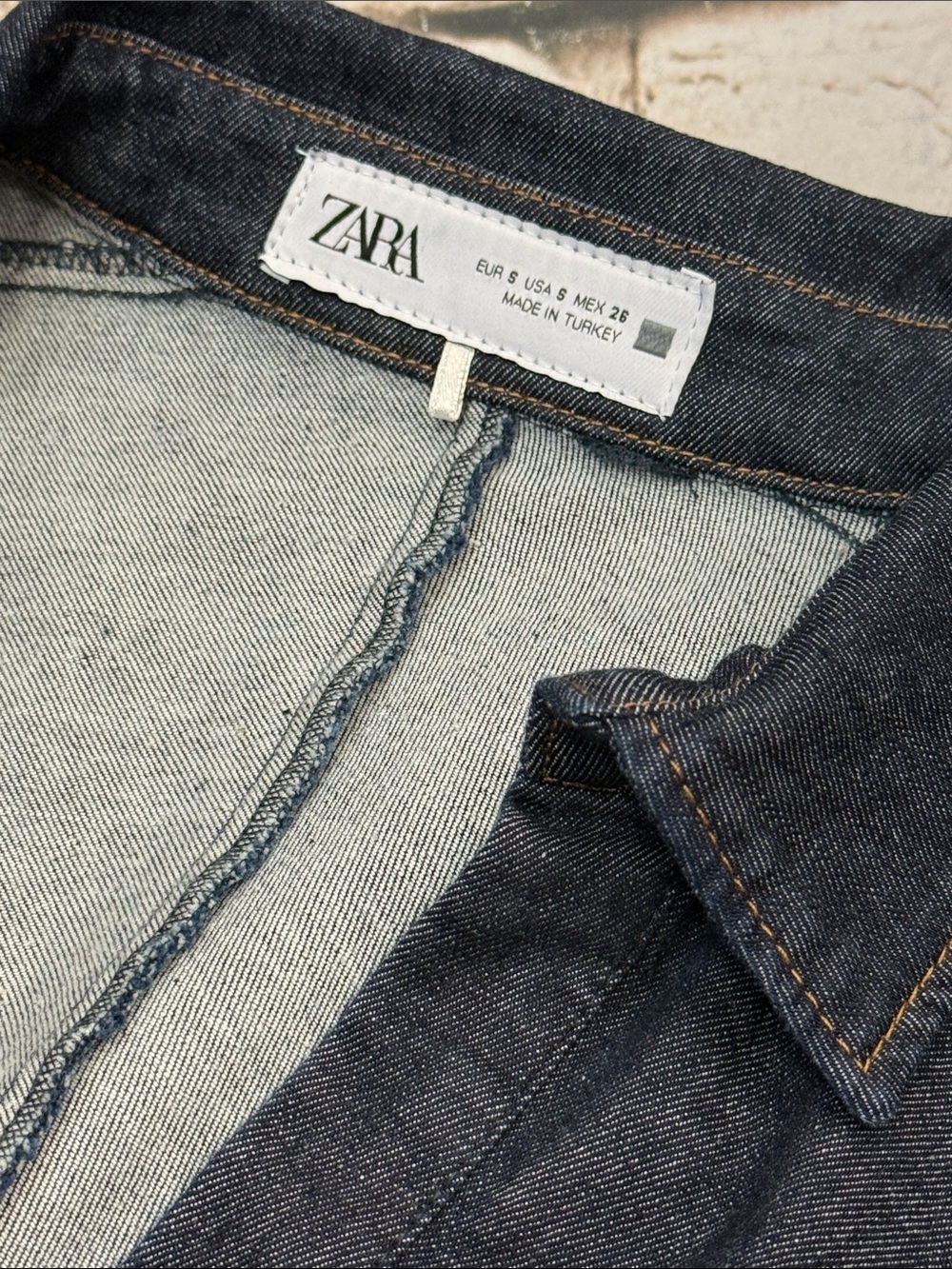 Zara Ruched Denim Midi Dress Size  S - Picture 6 of 11